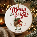 Hedgehog Holiday Personalized Pet Christmas Ornament 2026 tree