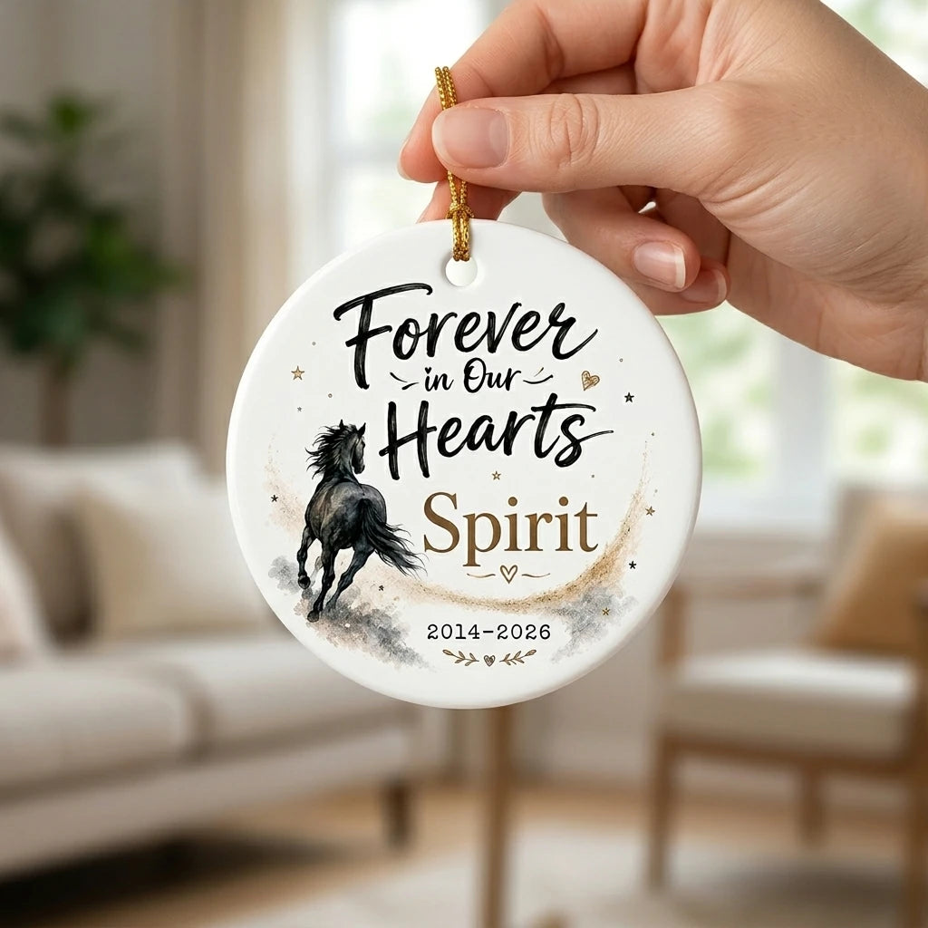 Horse Memorial Personalized Pet Christmas Ornament 2026 hand