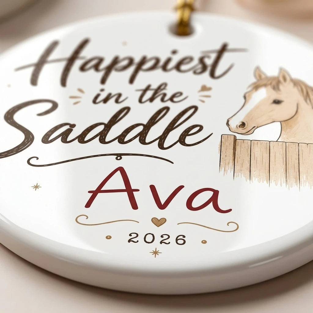 Horse Portrait Personalized Pet Christmas Ornament 2026 detail