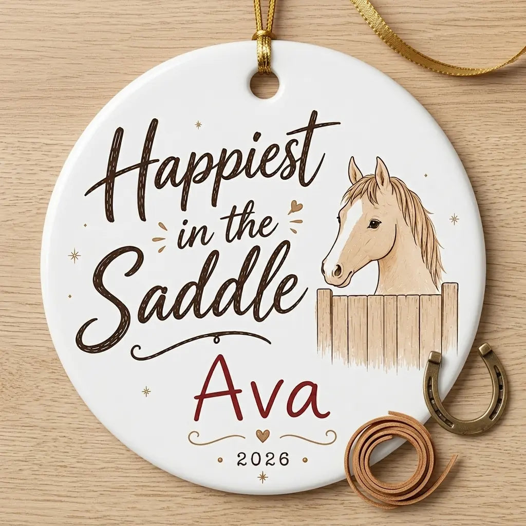 Horse Portrait Personalized Pet Christmas Ornament 2026 detail 2
