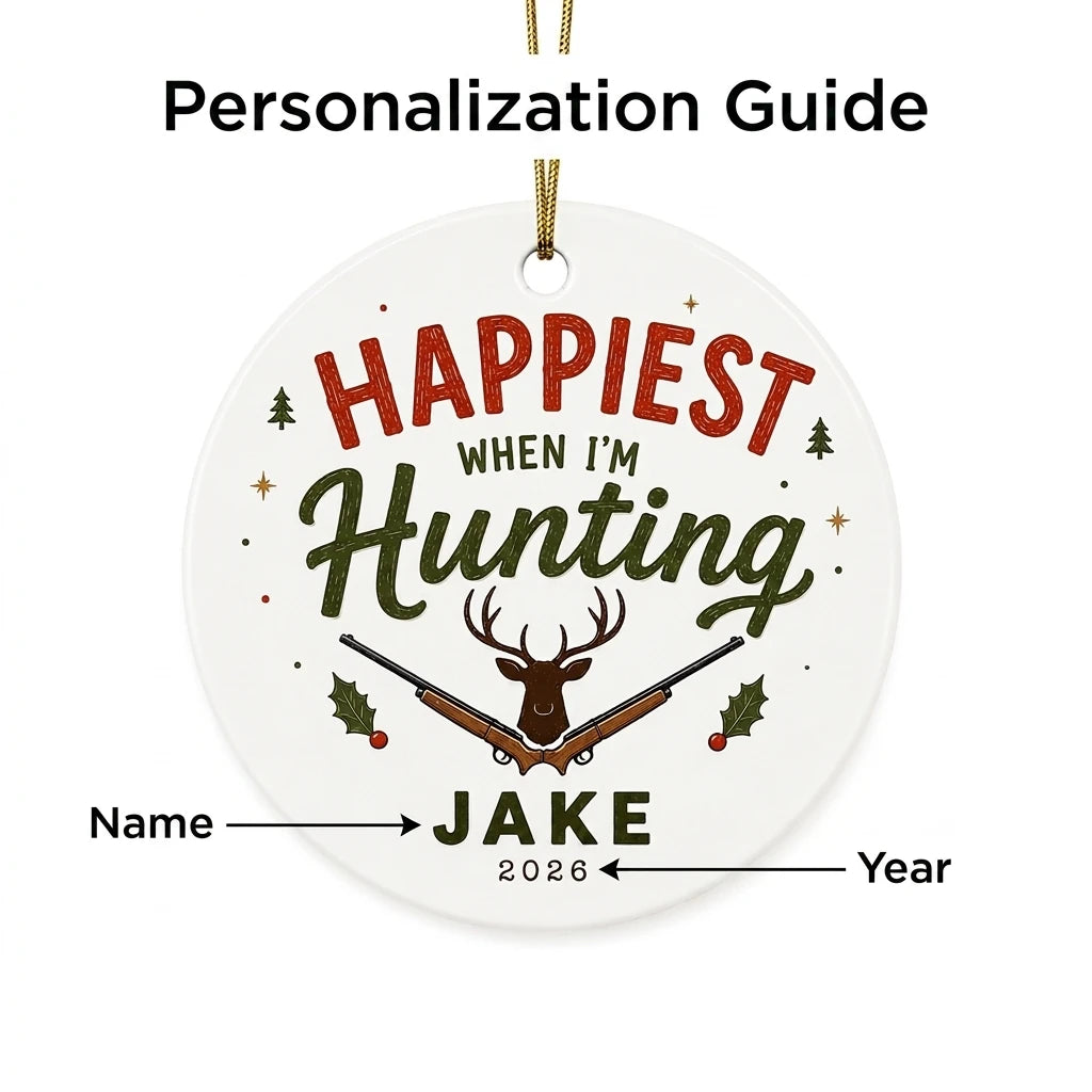 Hunting Lodge Personalized Outdoor Sports Christmas Ornament guide