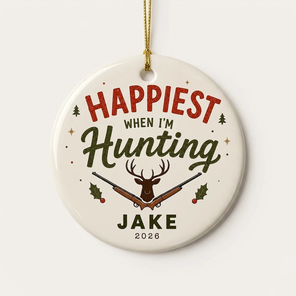 Hunting Lodge Personalized Outdoor Sports Christmas Ornament hero