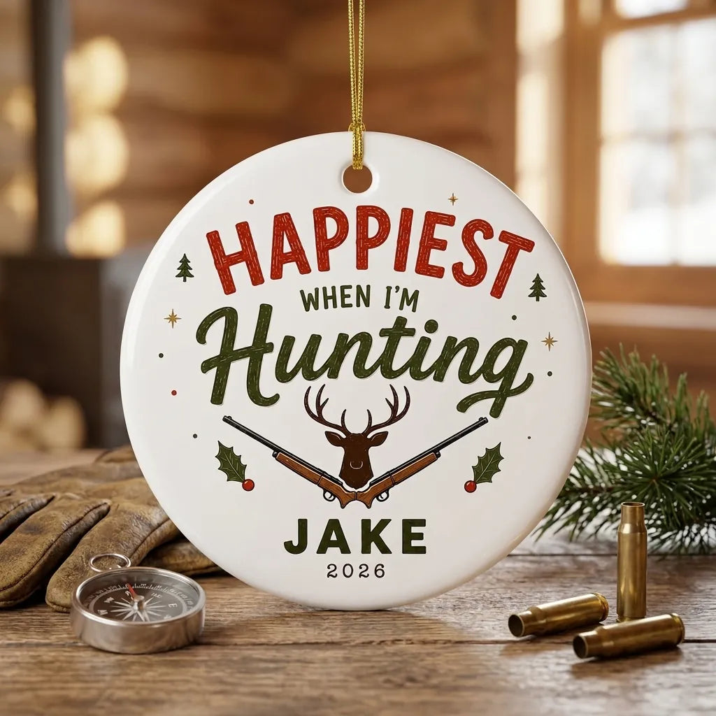 Hunting Lodge Personalized Outdoor Sports Christmas Ornament lifestyle