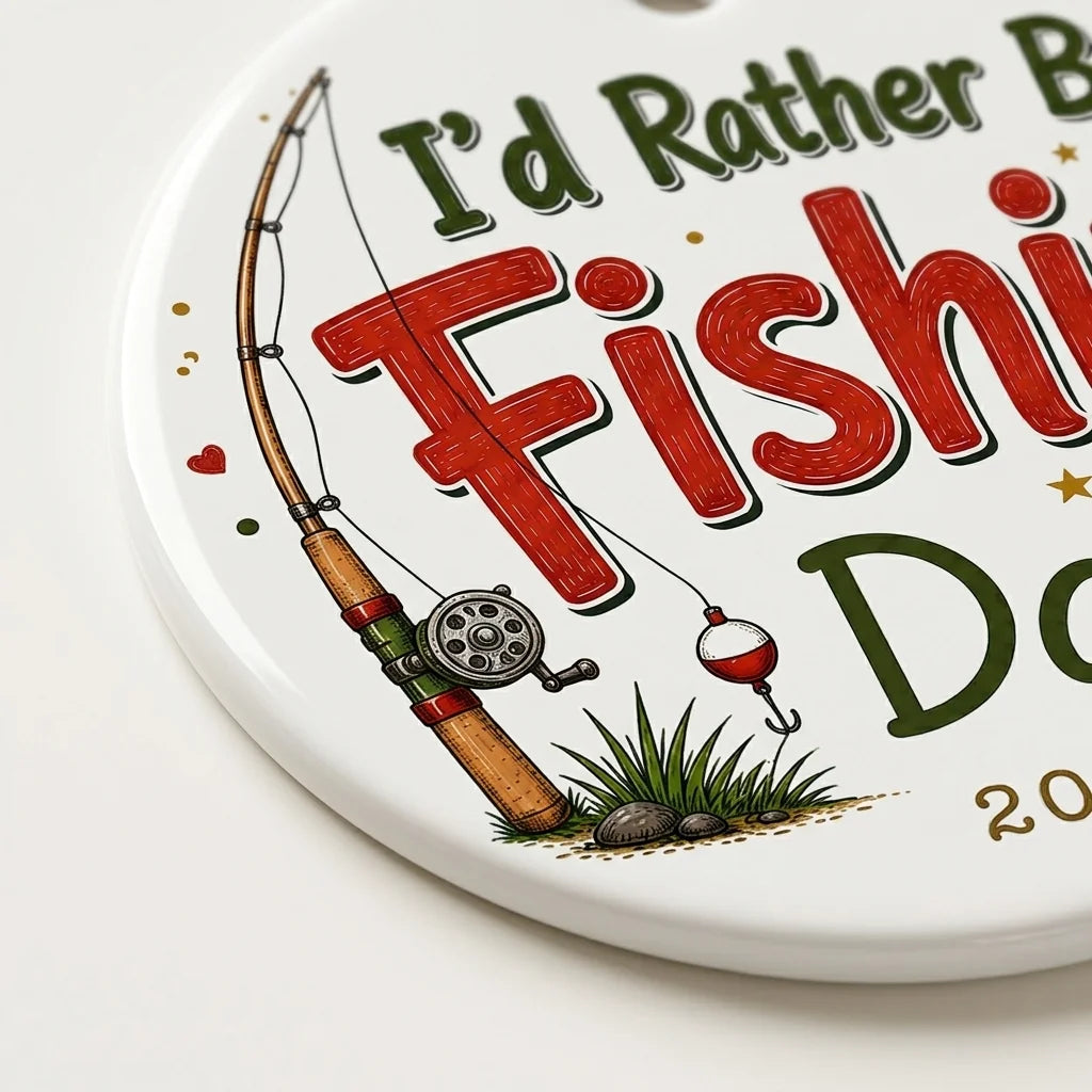 I'd Rather Be Fishing Personalized Fishing Retirement Christmas Ornament 2026 detail