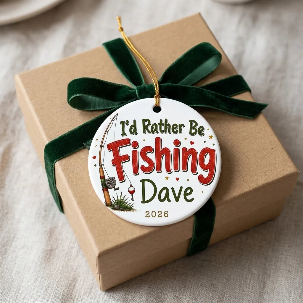 I'd Rather Be Fishing Personalized Fishing Retirement Christmas Ornament 2026 gift