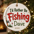 I'd Rather Be Fishing Personalized Fishing Retirement Christmas Ornament 2026 tree
