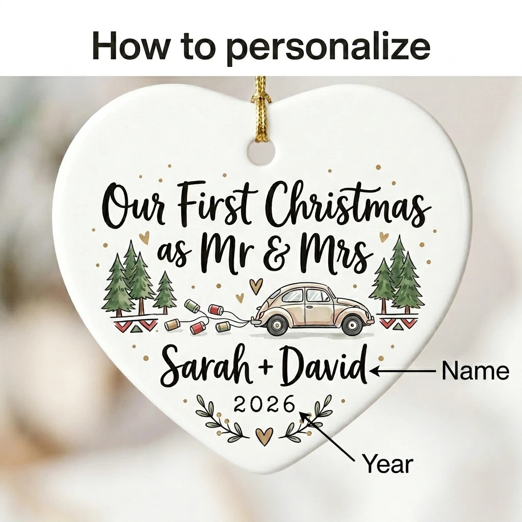 Just Married Car Personalized First Married Christmas Ornament 2026 guide