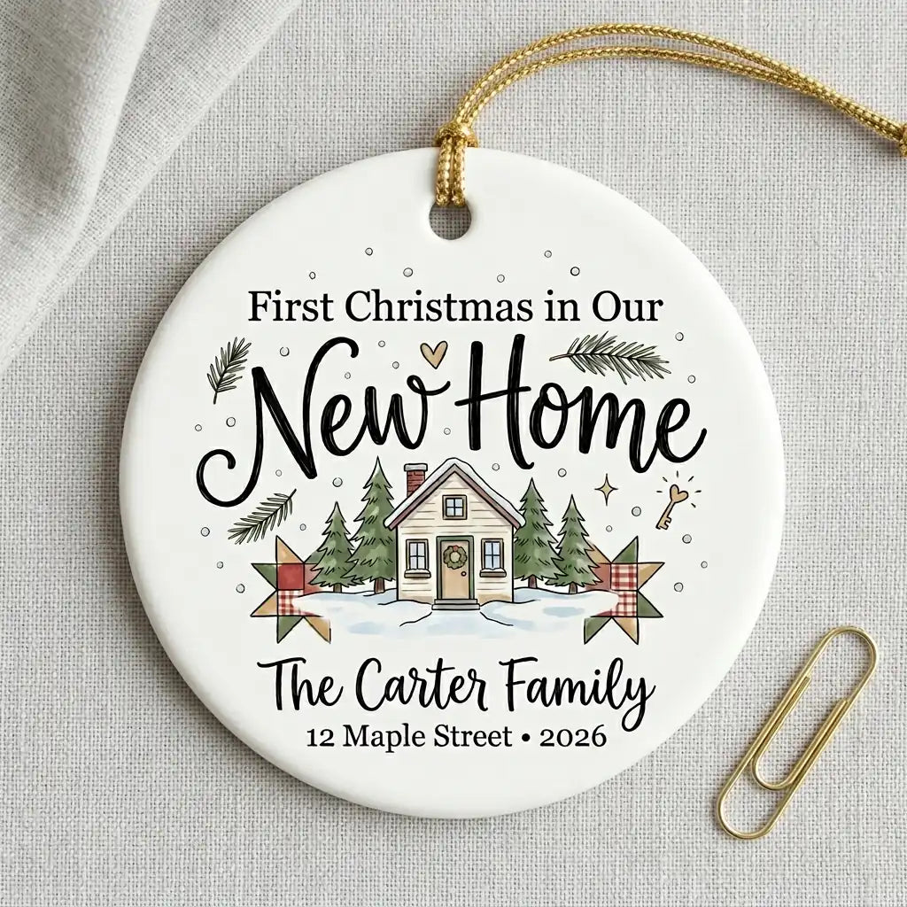 Key & Wreath Personalized New Home Christmas Ornament 2026 detail 3