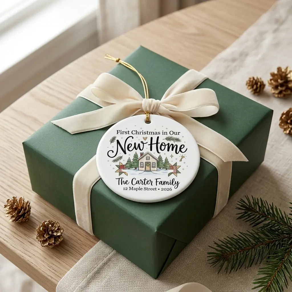Key & Wreath Personalized New Home Christmas Ornament 2026 gift