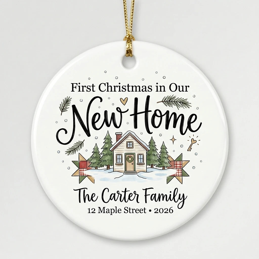 Key & Wreath Personalized New Home Christmas Ornament 2026 hero