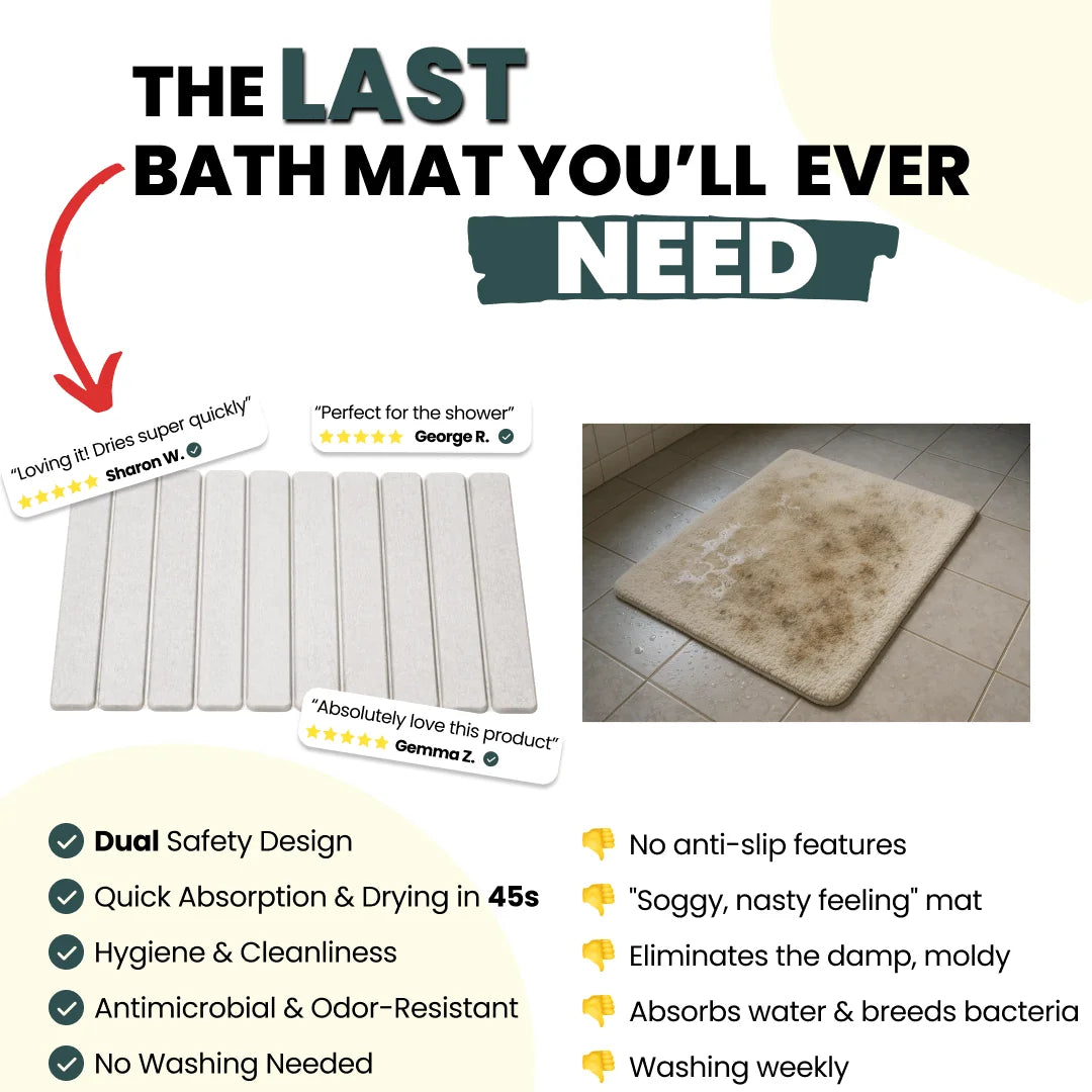 MophonicHome Non Slip Stone Bath Mat for Seniors