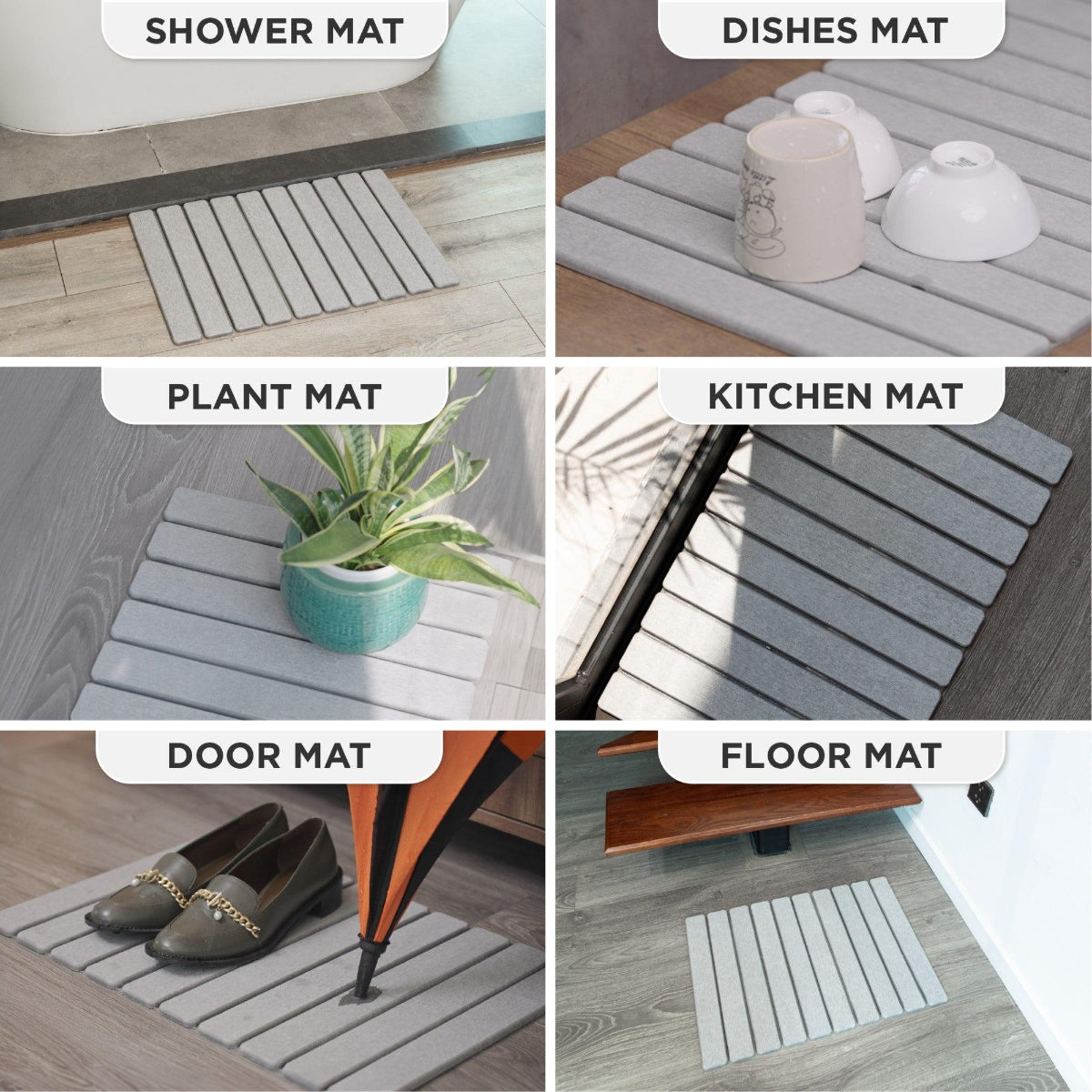 Stone Bath Mat - Quick Drying Absorbent Bath Stone Mat, Diatomaceous ...