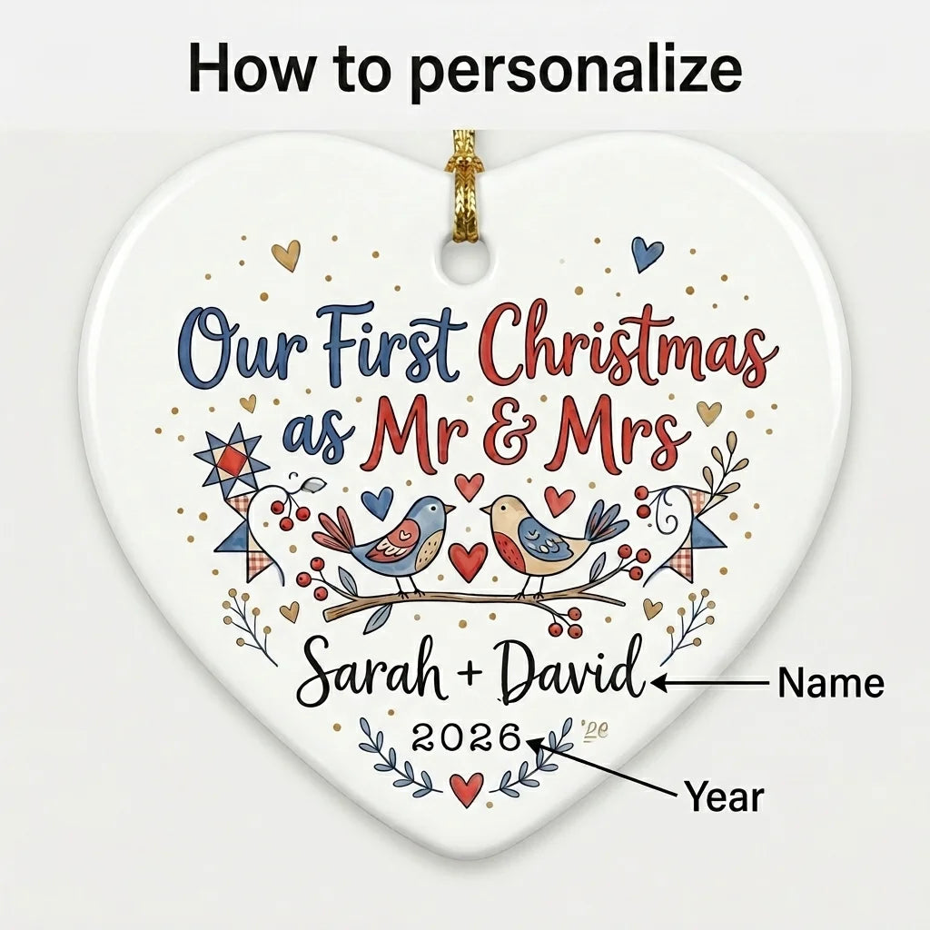 Love Birds Folk Personalized First Married Christmas Ornament 2026 guide