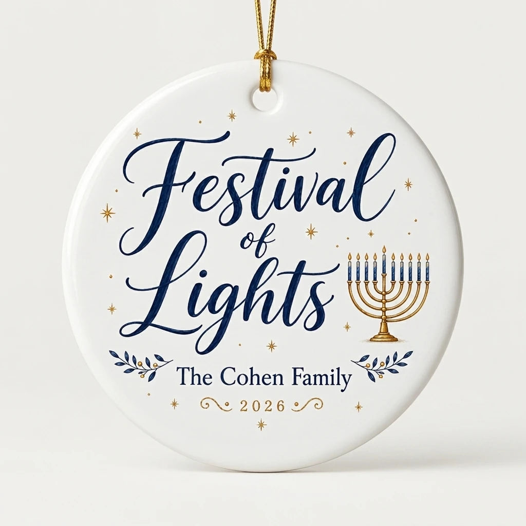 Menorah Classic Personalized Hanukkah Hanukkah Ornament 2026 hero