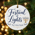 Menorah Classic Personalized Hanukkah Hanukkah Ornament 2026 tree