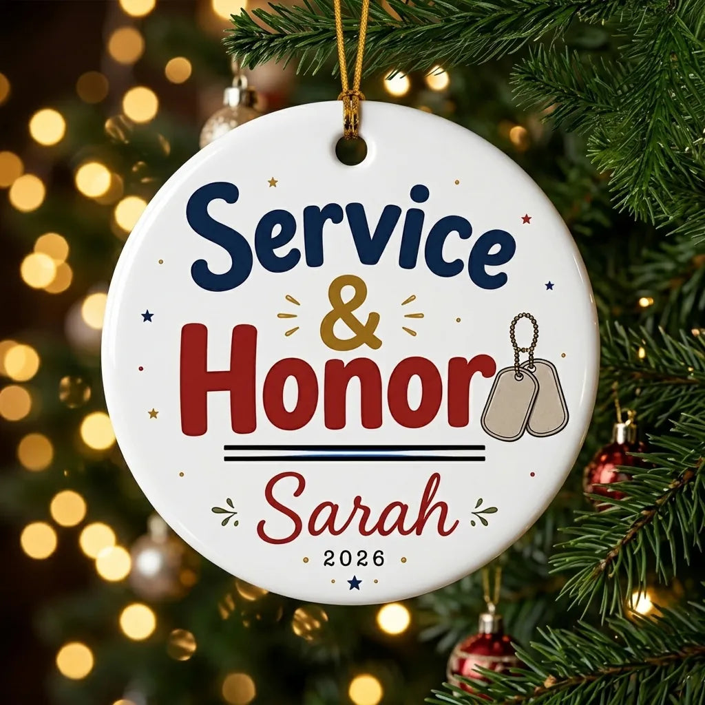 Military Dog Tags Personalized Military Christmas Ornament 2026 tree