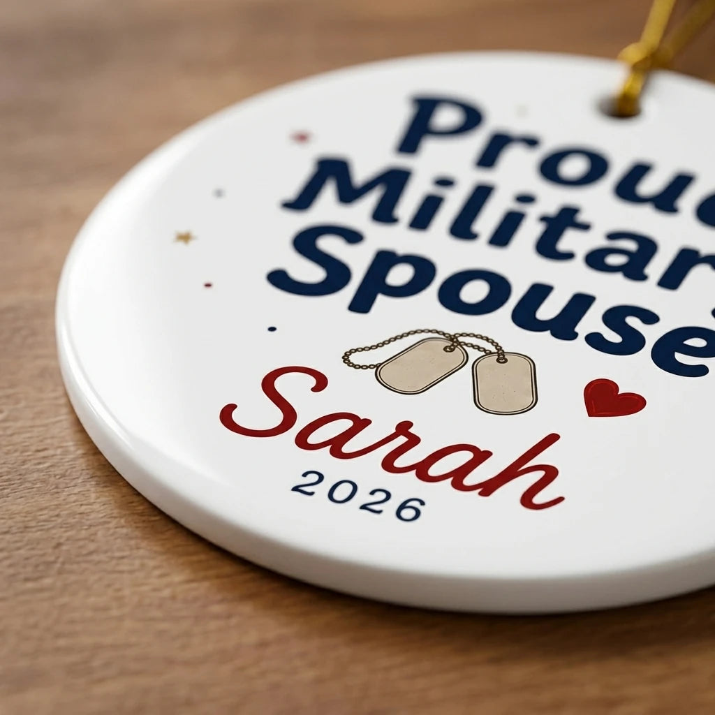 Military Spouse Personalized Military Christmas Ornament 2026 detail