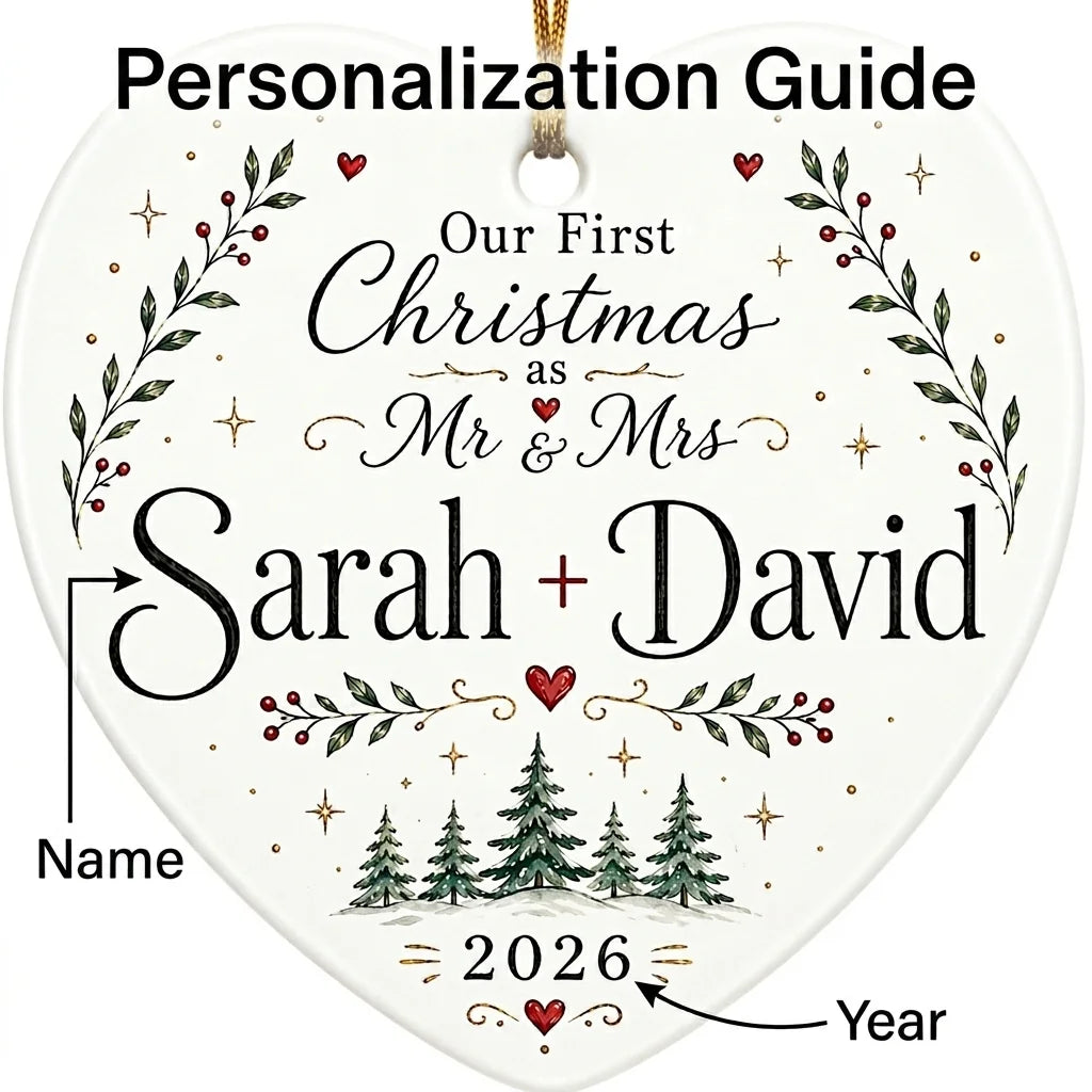Mr Mrs Signature Line Personalized First Married Christmas Ornament 2026 guide