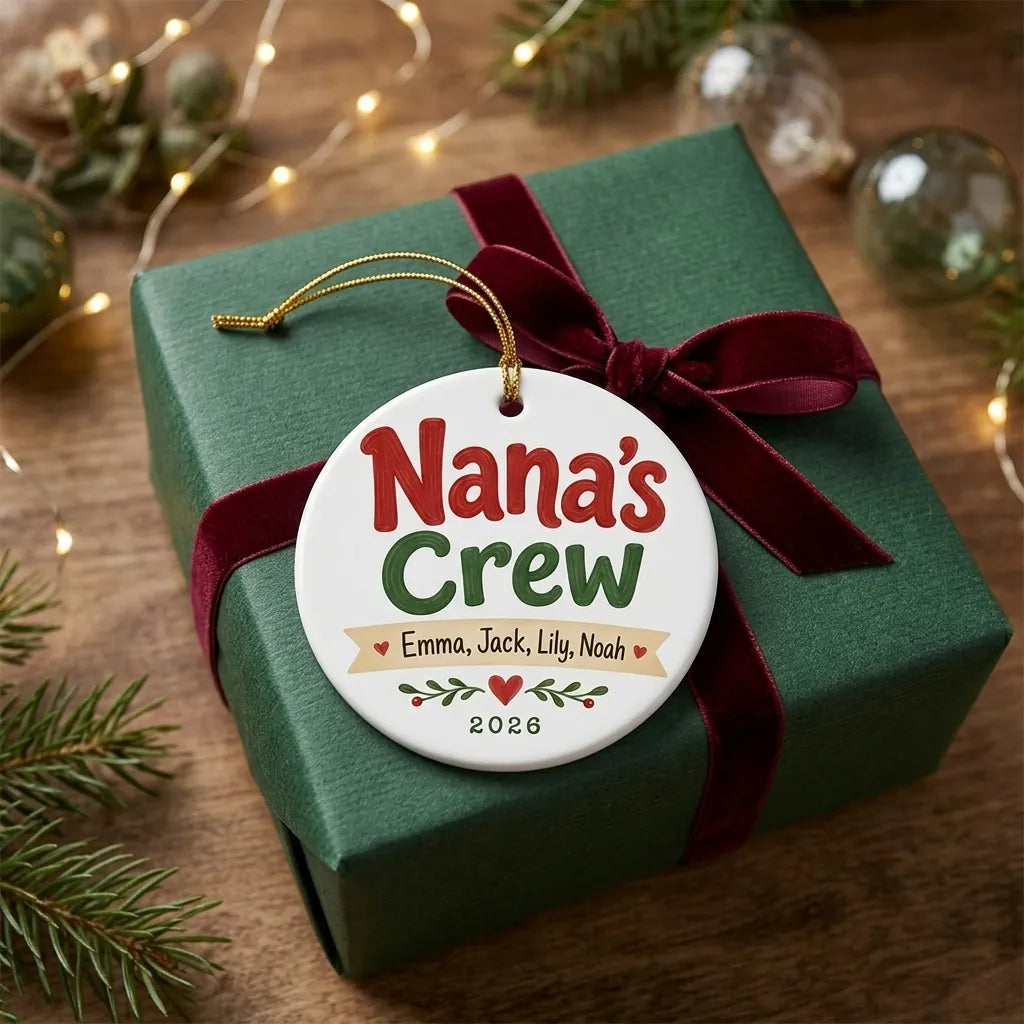 Nana's Crew Personalized Nana Christmas Ornament 2026 gift