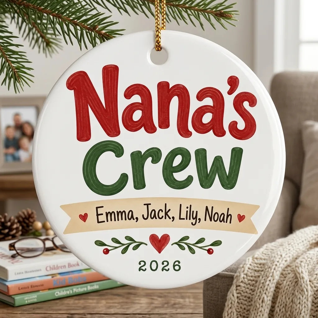 Nana's Crew Personalized Nana Christmas Ornament 2026 lifestyle