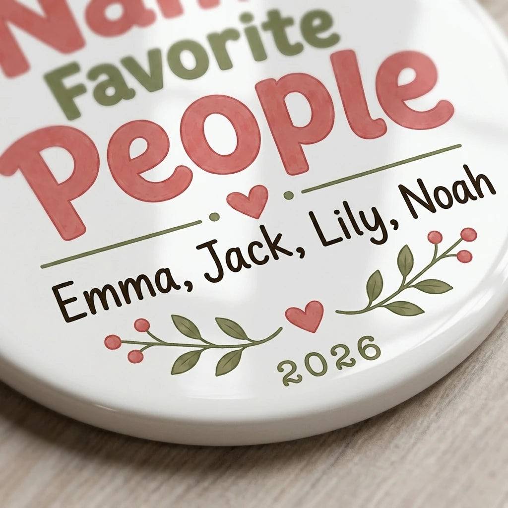 Nana's Favorite People Personalized Nana Christmas Ornament 2026 detail