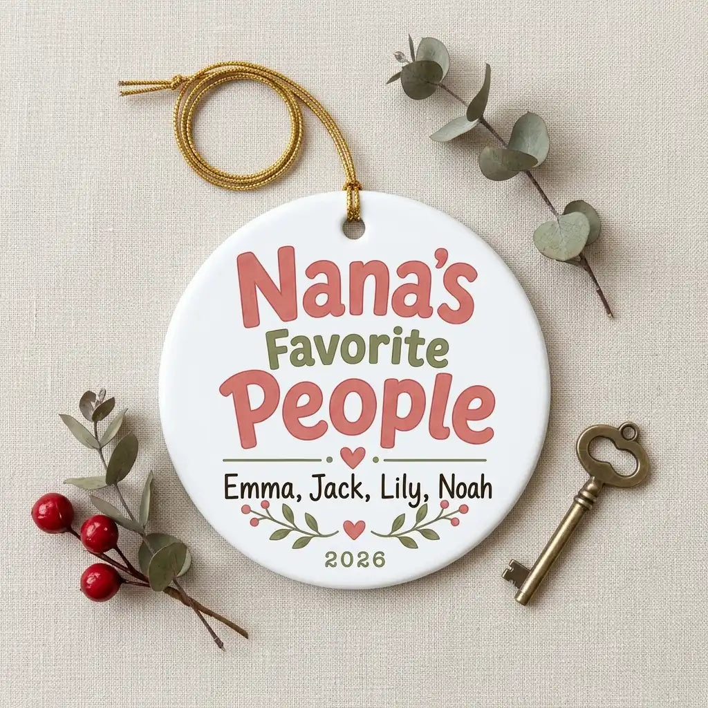 Nana's Favorite People Personalized Nana Christmas Ornament 2026 detail 2