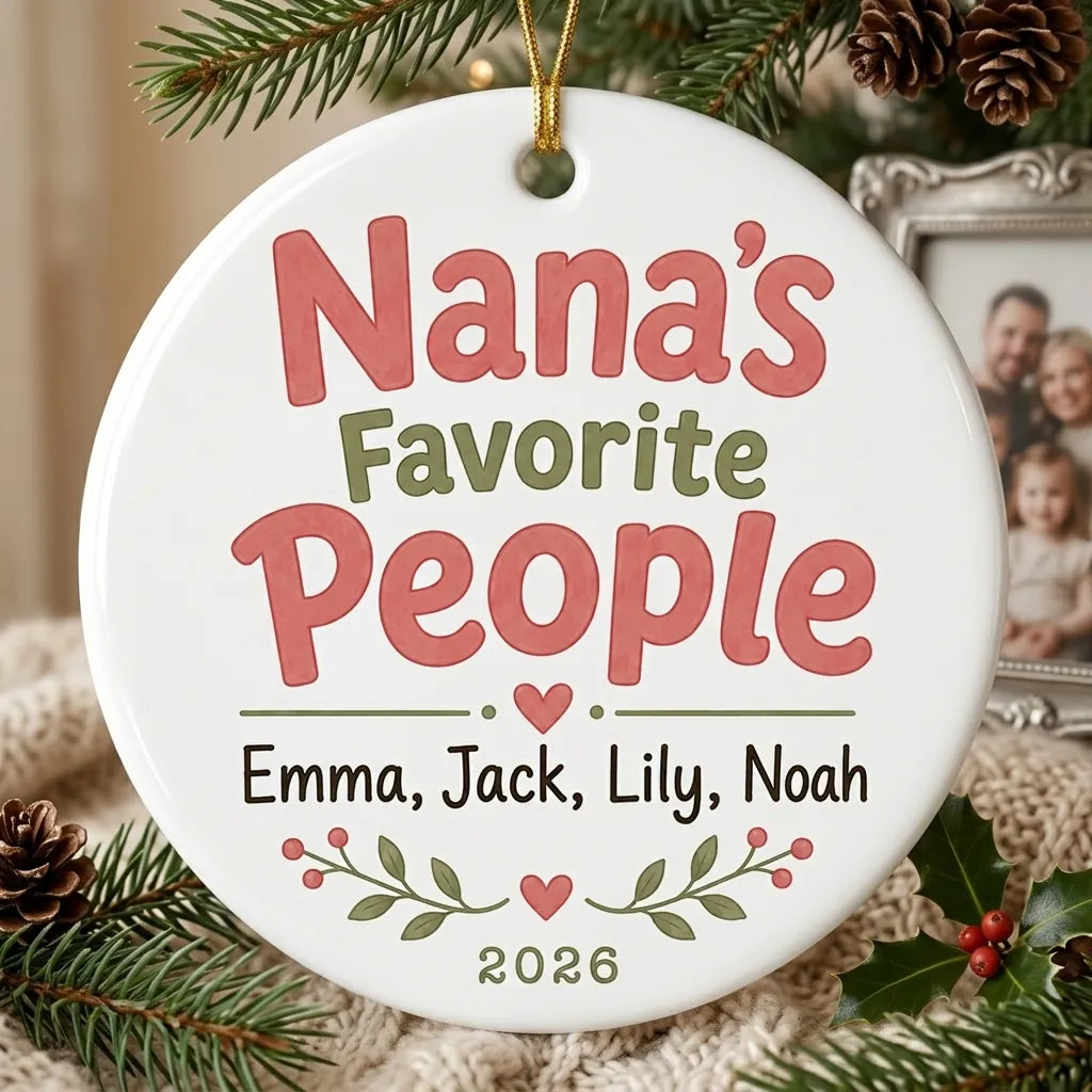 Nana's Favorite People Personalized Nana Christmas Ornament 2026 lifestyle
