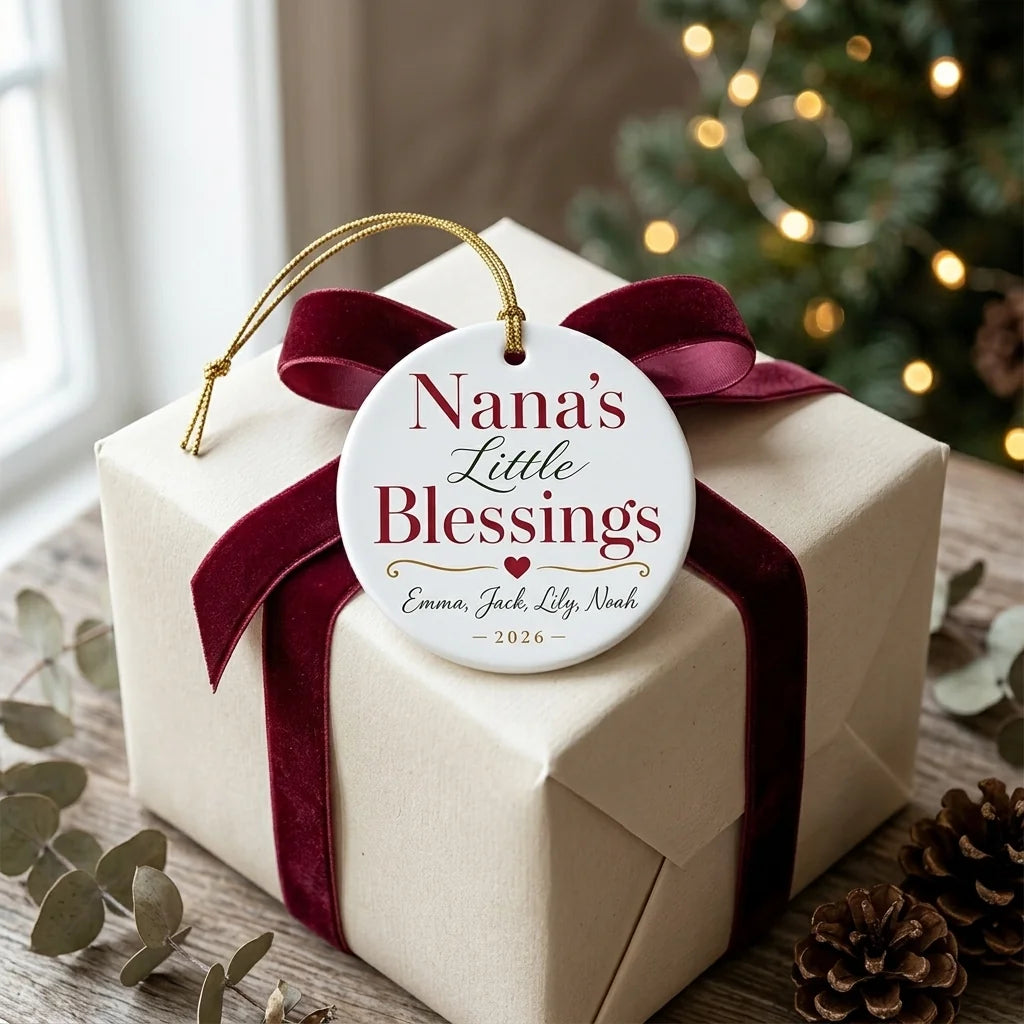 Nana's Little Blessings Personalized Nana Christmas Ornament 2026 gift
