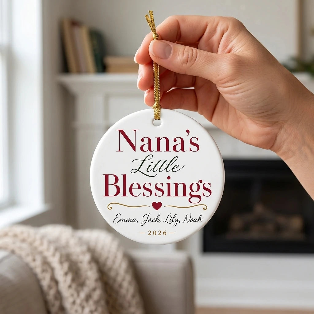 Nana's Little Blessings Personalized Nana Christmas Ornament 2026 hand