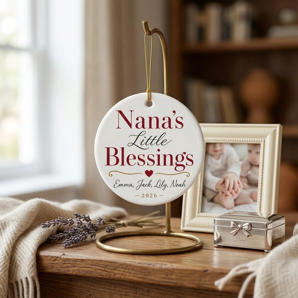 Nana's Little Blessings Personalized Nana Christmas Ornament 2026 lifestyle