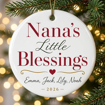 Nana's Little Blessings Personalized Nana Christmas Ornament 2026 tree