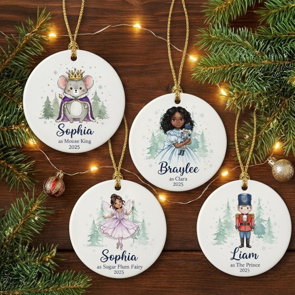 Personalize Nutcracker Ballet Ornament, Custom Name - Year Nutcracker Ballet Ornament