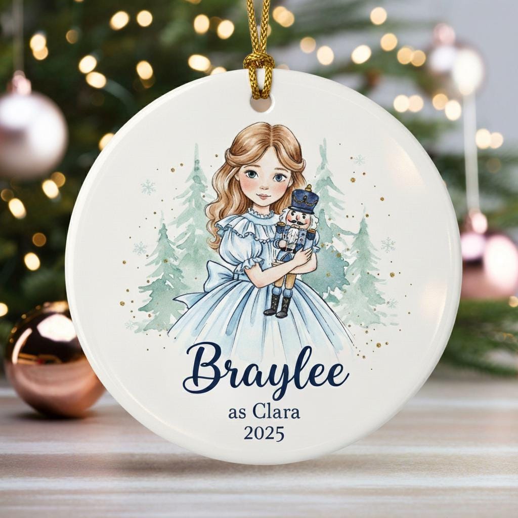 Personalize Nutcracker Ballet Ornament, Custom Name - Year Nutcracker Ballet Ornament
