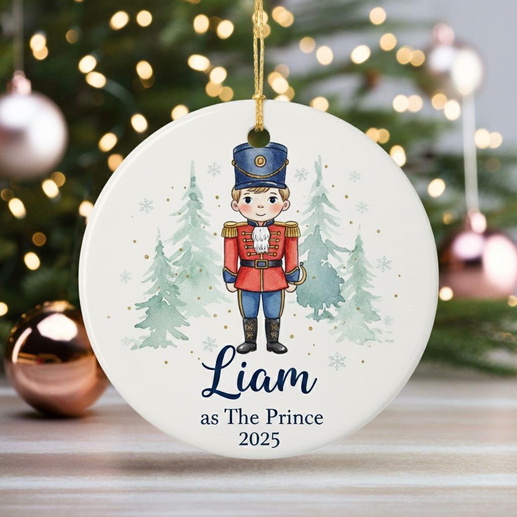 Personalize Nutcracker Ballet Ornament, Custom Name - Year Nutcracker Ballet Ornament