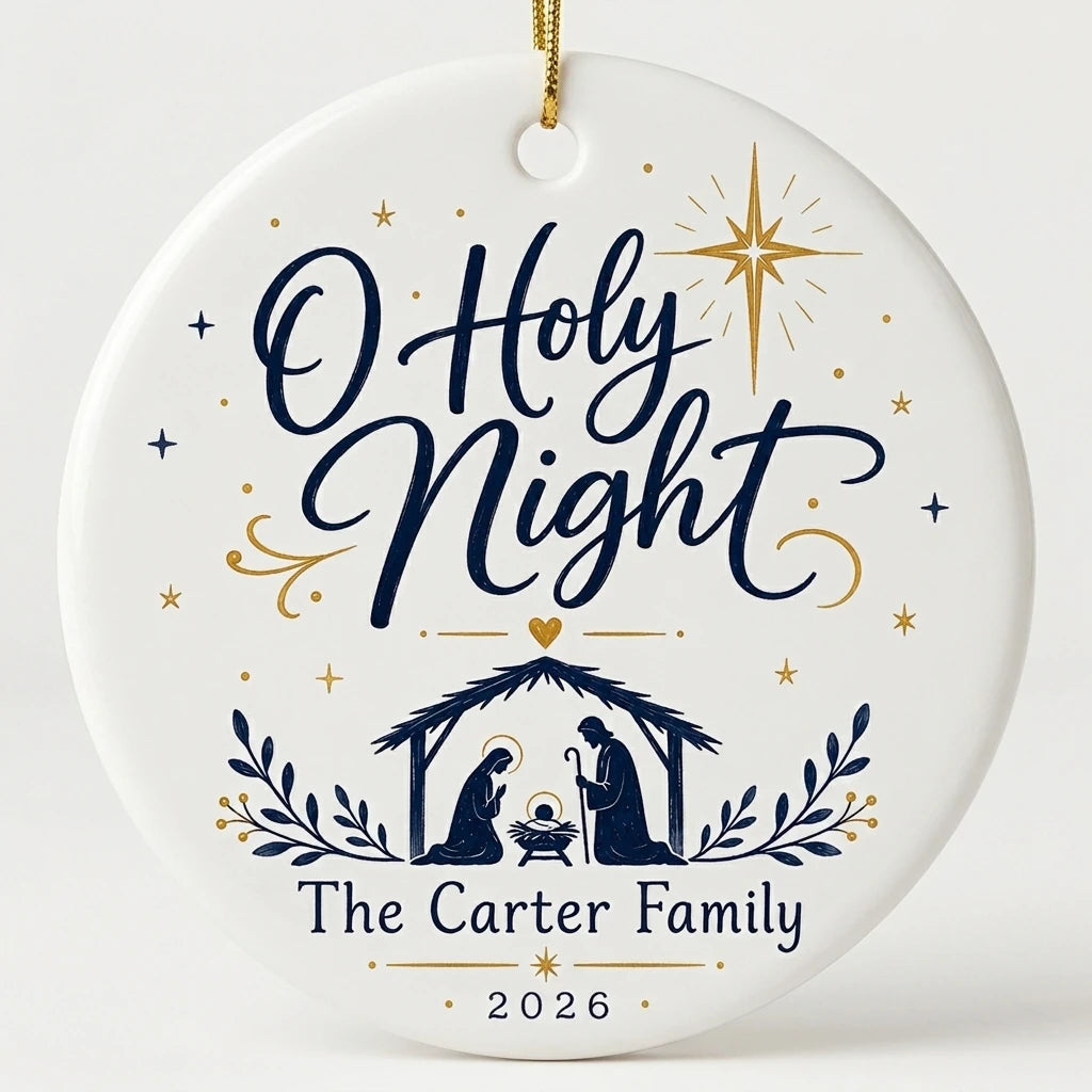O Holy Night Keepsake Personalized Nativity Christmas Ornament 2026 hero