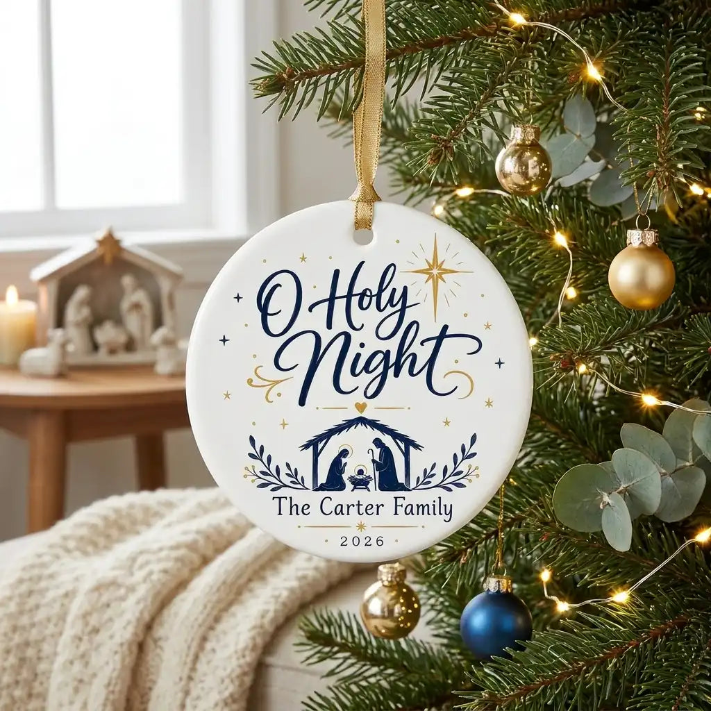 O Holy Night Keepsake Personalized Nativity Christmas Ornament 2026 lifestyle