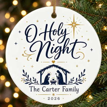 O Holy Night Keepsake Personalized Nativity Christmas Ornament 2026 tree
