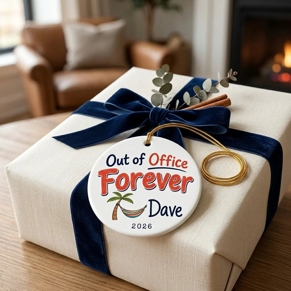 Out of the Office Forever Personalized Retirement Christmas Ornament 2026 gift