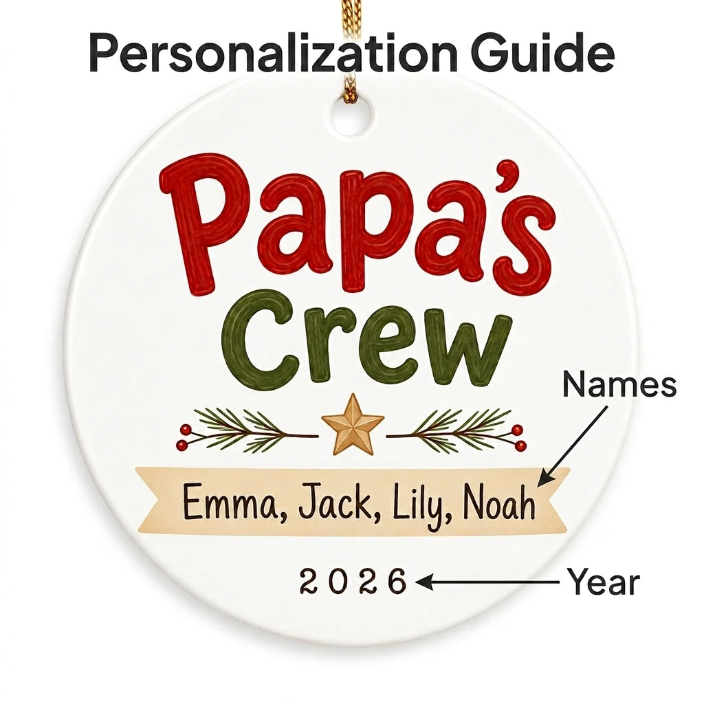 Papa's Crew Personalized Papa Christmas Ornament 2026 guide