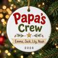 Papa's Crew Personalized Papa Christmas Ornament 2026 tree