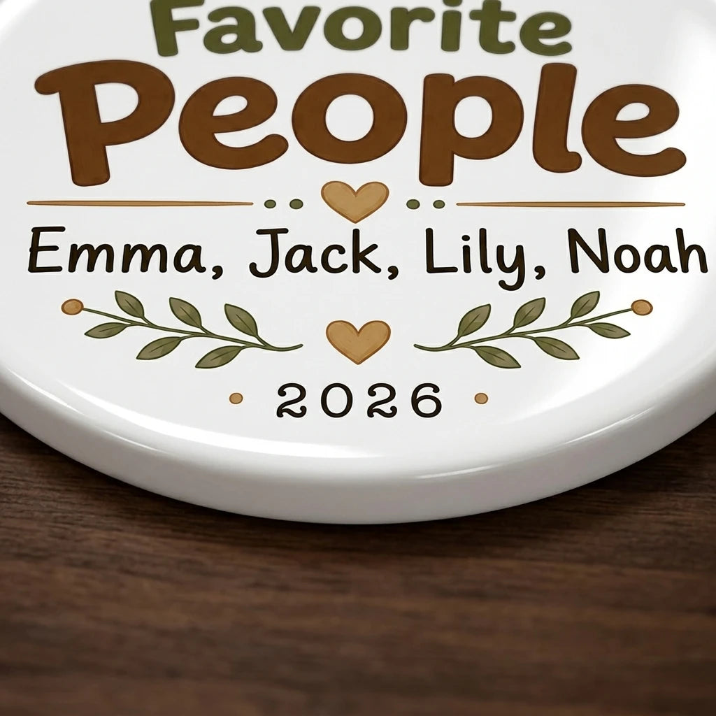 Papa's Favorite People Personalized Papa Christmas Ornament 2026 detail