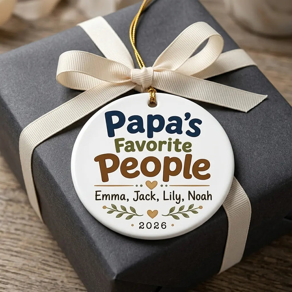 Papa's Favorite People Personalized Papa Christmas Ornament 2026 gift