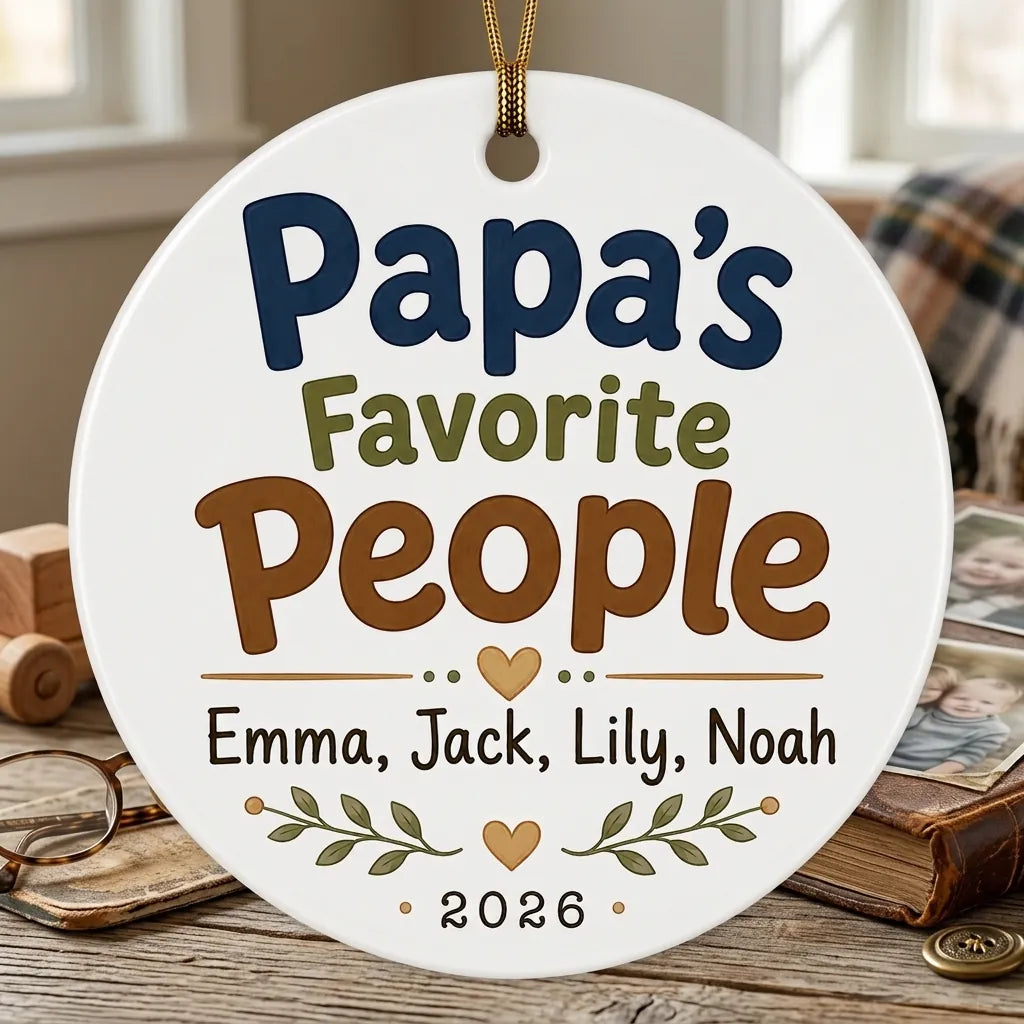 Papa's Favorite People Personalized Papa Christmas Ornament 2026 lifestyle