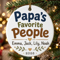 Papa's Favorite People Personalized Papa Christmas Ornament 2026 tree