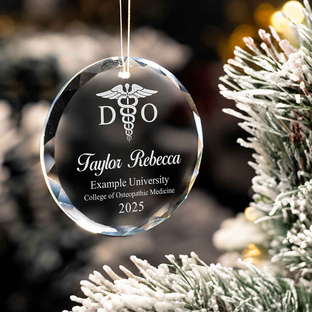 Personalized Doctor of Osteopathy Graduation Glass Ornament - Custom Name & Year