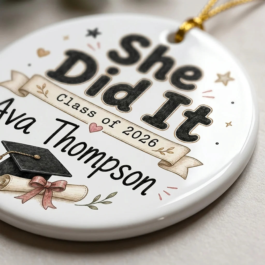 PhD Doctoral Personalized Graduation 2026 Christmas Ornament 2026 detail 3