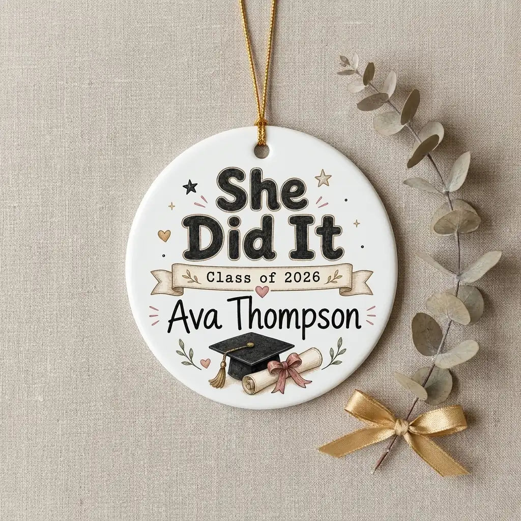 PhD Doctoral Personalized Graduation 2026 Christmas Ornament 2026 detail 4