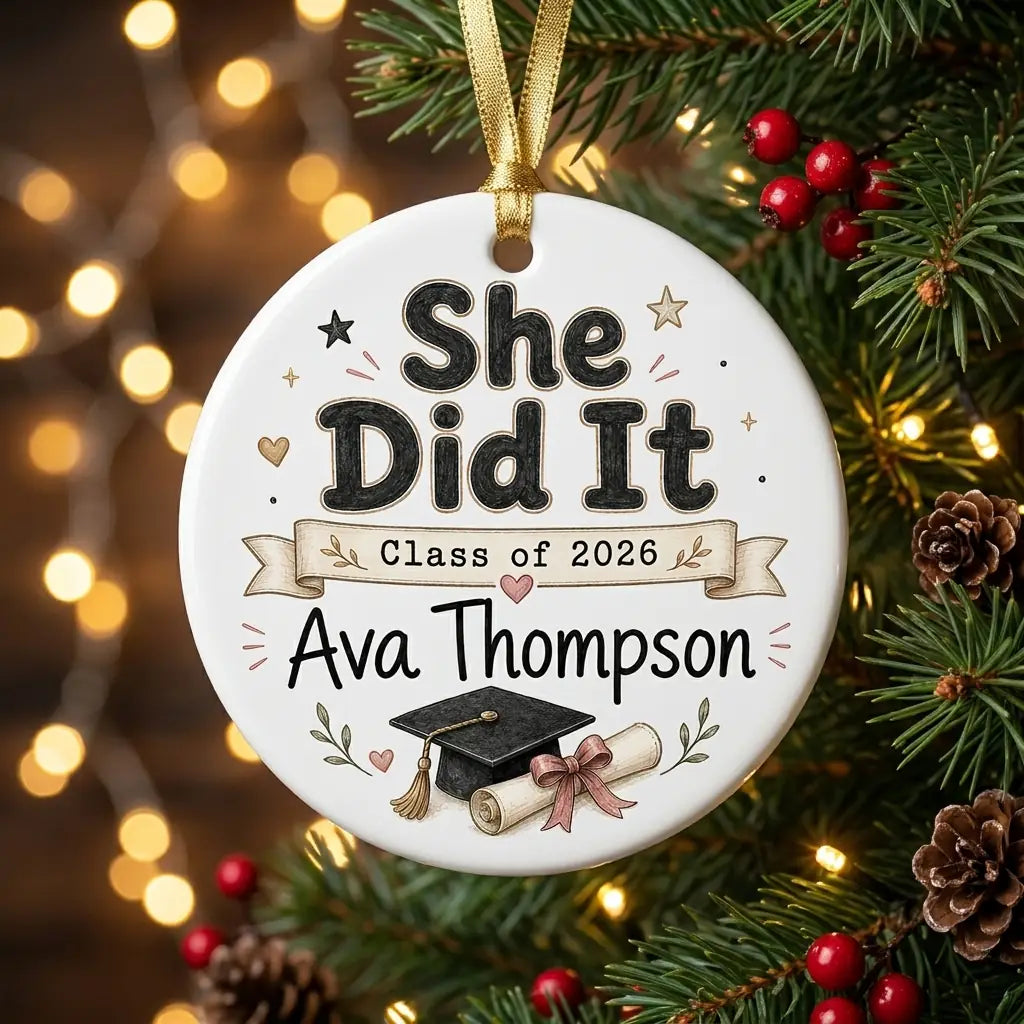 PhD Doctoral Personalized Graduation 2026 Christmas Ornament 2026 tree 2