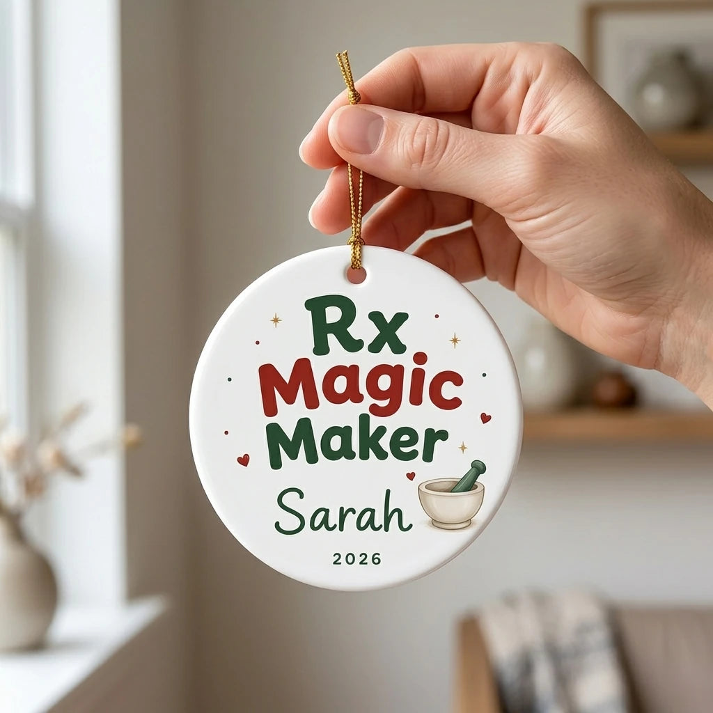 Pharmacist Personalized Nurse Christmas Ornament 2026 hand
