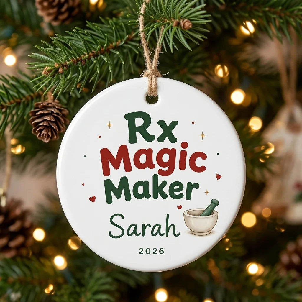 Pharmacist Personalized Nurse Christmas Ornament 2026 tree